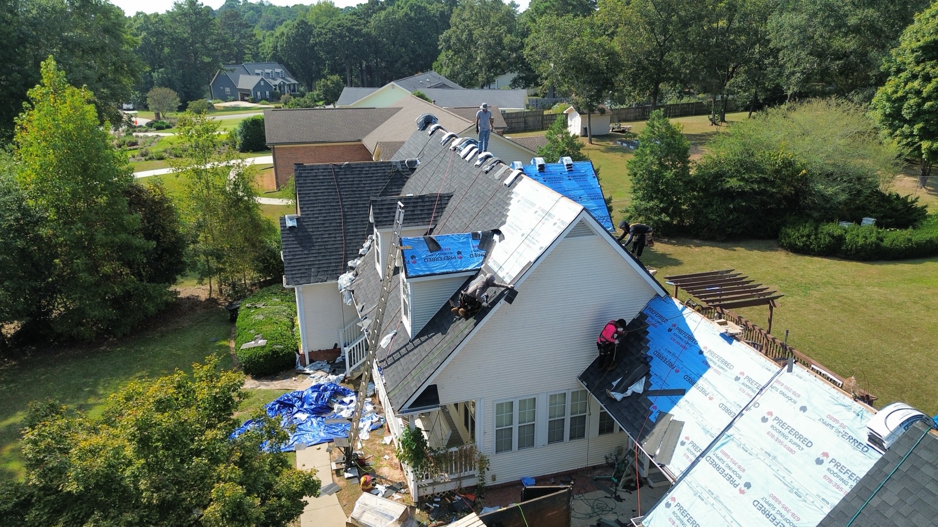 Aerial view of a residential construction project by Sallem LLC in metro Atlanta